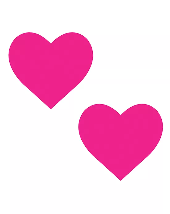Neva Nude Temperature Reactive Heart Pasties - Neon Pink